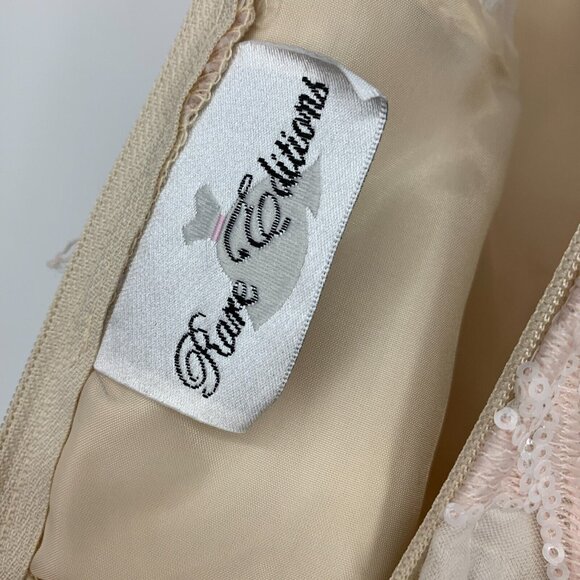 Rare Editions Big Girls Dress Size 12 Sequin Embroidered Rhinestone Belted Mesh - Picture 5 of 13